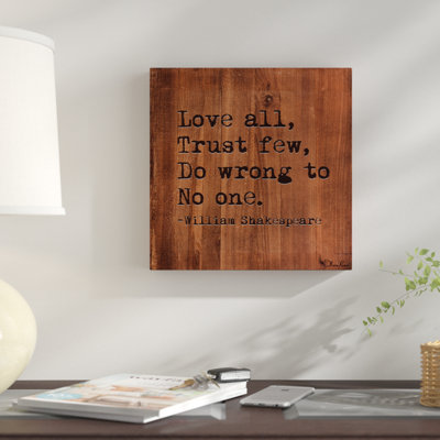 « william shakespeare-love », art textuel sur toile tendue