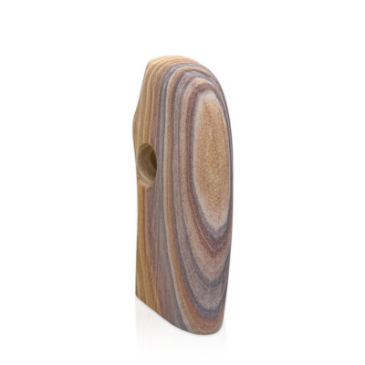 Cyclops Stone I - Sculptural Rainbow Sandstone Decorative Object - Tabletop Accent