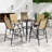 4PCS Outdoor Bar Stools 29'' Fabric Bar Height Stools w/ Armrests & Footrest Beige-2086314976