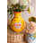 SET OF FIVE CERAMIC HEARTS WITH WORDS VASES