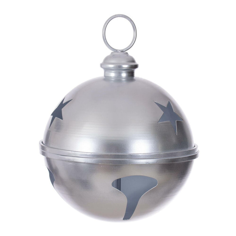 Ornement en forme de cloche., H 10 po x l 10 po x P 10 po, Argent