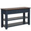 Console 48 po avec 3 tiroirs et 2 tablettes - Pin massif bleu pour bureau, tablettes, bureau personnel, assemblage facile-1824796441-1824796446-1824796434