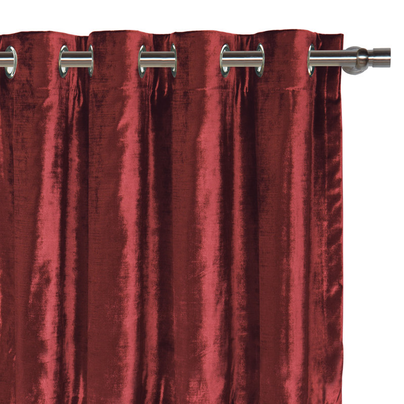 Winchester Silky Velvet Room Darkening Curtain, Peacock, 48" x 108"
