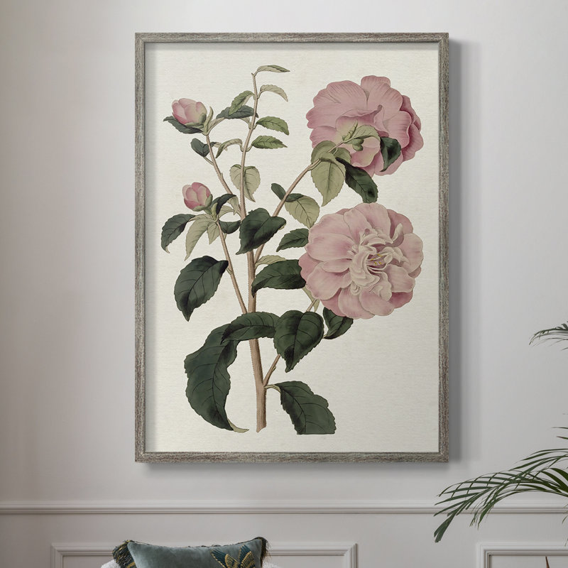 «Pink Floral Mix IV», reproduction encadrée - bois massif, H 30 po x l 24 po