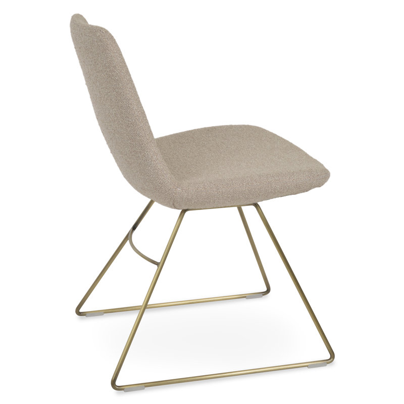 Chaise d'appoint en fil Eiffel en laine, Beige, Or