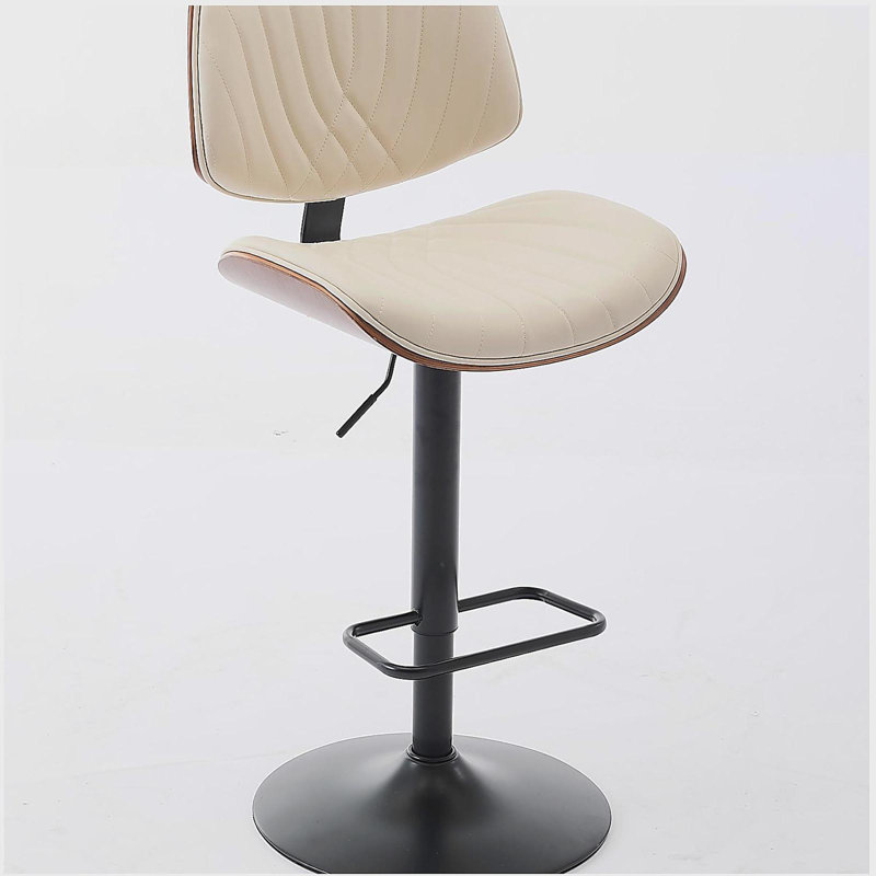 Ensemble de 2 tabourets de bar en bois cintré noyer et noyer