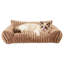 Canapé lavable pour animal de compagnie à trois côtés avec lit pour chien fermé et amovible pour les petits chiens de moins de 15,43 lb (couleur café)