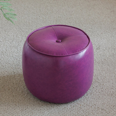 11.8In Small Tufted Round Upholstered Ottoman