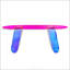 Table basse iridescente en acrylique, table d'appoint durable et élégante pour le salon, la cour et la terrasse