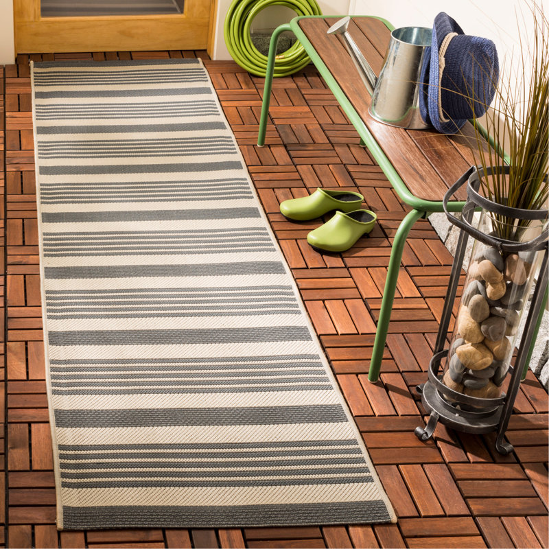 Tapis d'intérieur / extérieur à rayures Pontianak Performance, Tapis de couloir 2 pi 3 po x 6 pi 7 po
