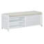 Banc de rangement pour chaussures avec portes coulissantes, banc d'entrée avec coussins de siège rembourrés Myrlin