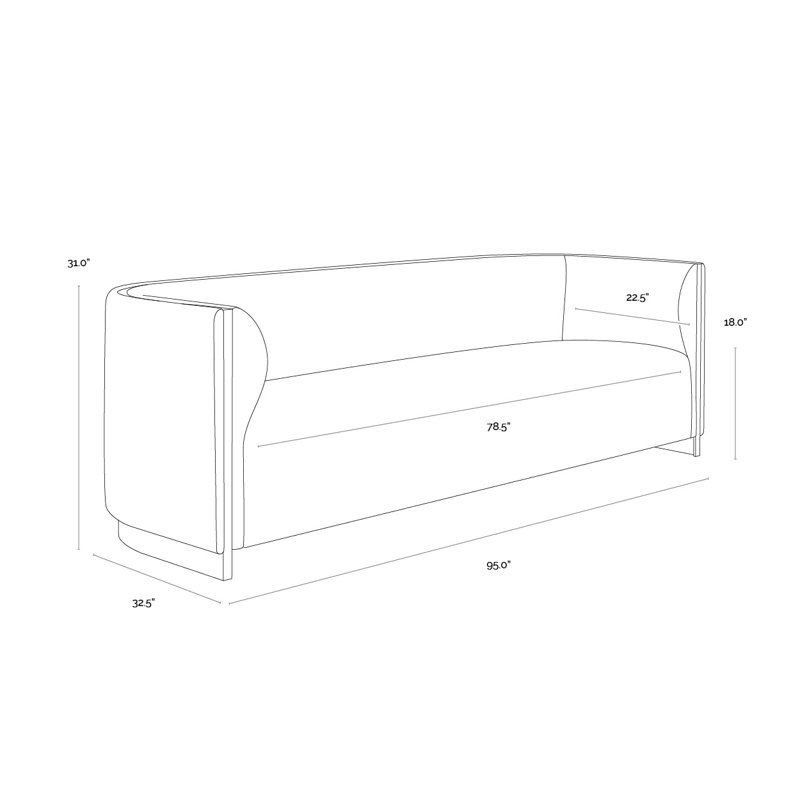 Larron Sofa, Rhea Light Barley Acrylic