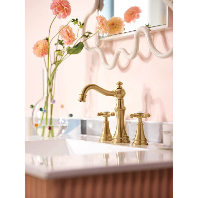 Weymouth TS42114BG Widespread Bathroom Faucet in Brushed Gold, Valve Required (Not Included), Brushed Gold