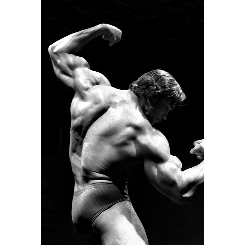 Arnold Schwarzenegger Flexing - Photographie sans cadre, L 8 po x H 10 po