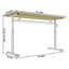 Bureau ergonomique à hauteur réglable - Bureau d'étude à manivelle avec bureau en bois naturel de 120 cm x 60 cm, structure blanche, design minimaliste pour adultes et enfants