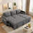 L-shaped Convertible Sofa Bed With Reversible Chaise Lounge, Two Cup Holders, Two Usb Ports And Ample Storage Space-1248625836