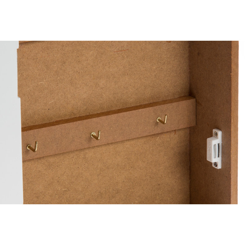 Solid Wood Wall Organizer with Key Box