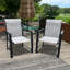 Ensemble de 2 chaises de jardin pour l'extérieur, jardin, bord de piscine, structure de couleur noire-596787474