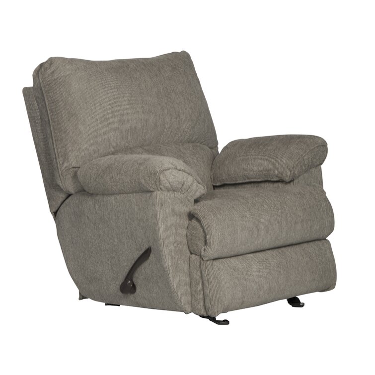 Anky Oversized Chaise Rocker Recliner with Extra Extension Footrest Lark Manor Upholstery Color: Gray Polyester