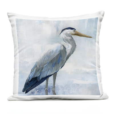 Coussin Serene Blue Heron In Aqua
