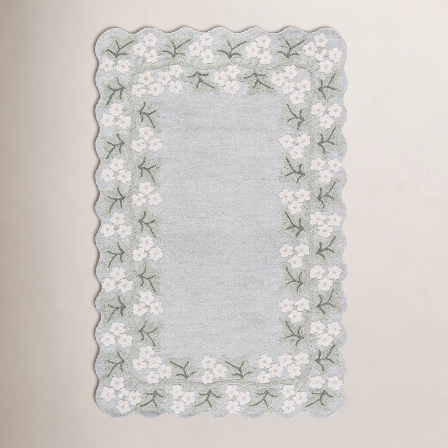 Hand-Tufted Wool Floral Rug, Rectangle 8' x 10'