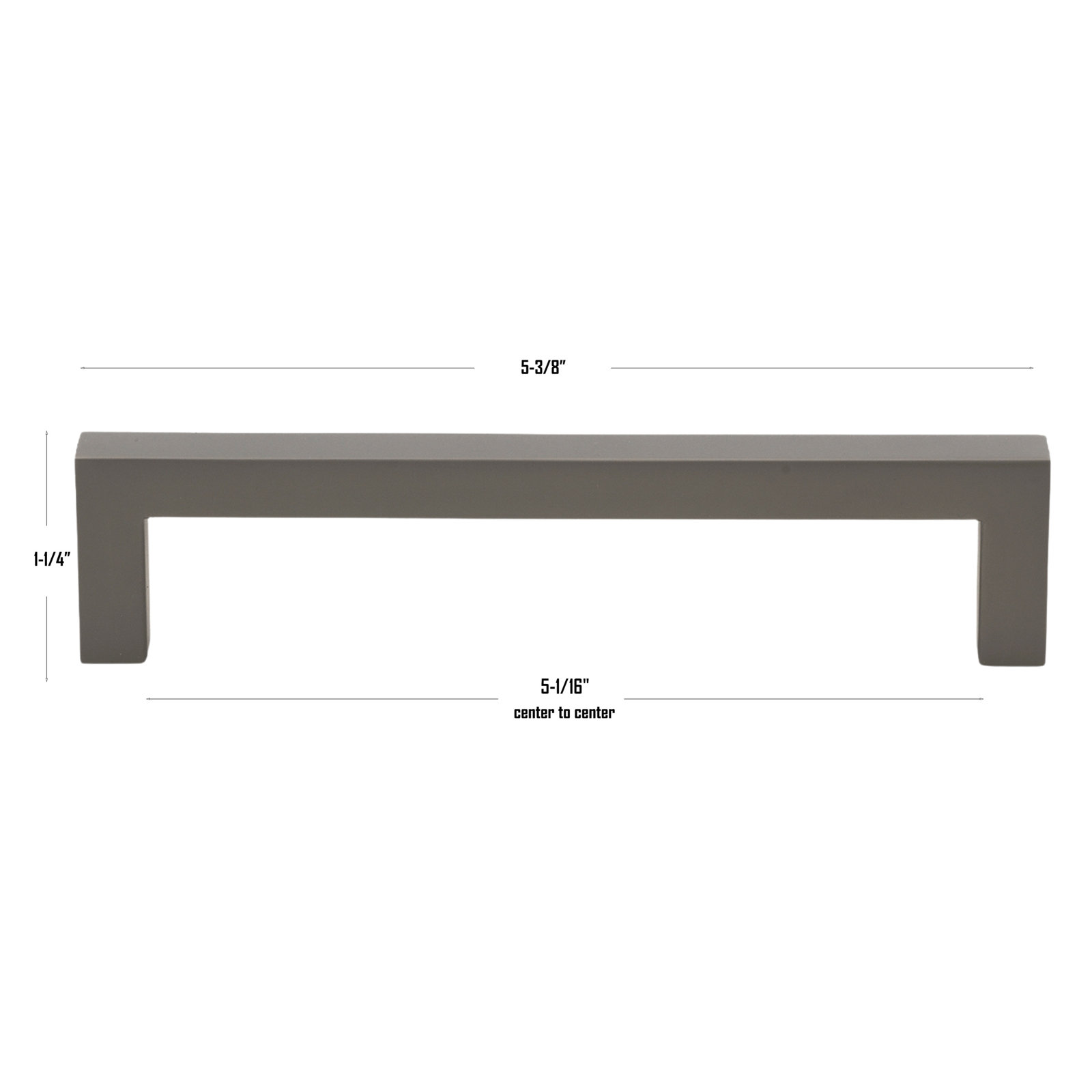 Kingston Solid Square Bar Cabinet Pull, Graphite, 5 1/16"