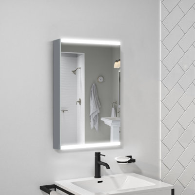 W H Surface Frameless Medicine Cabinet Mirror 2 Adjustable