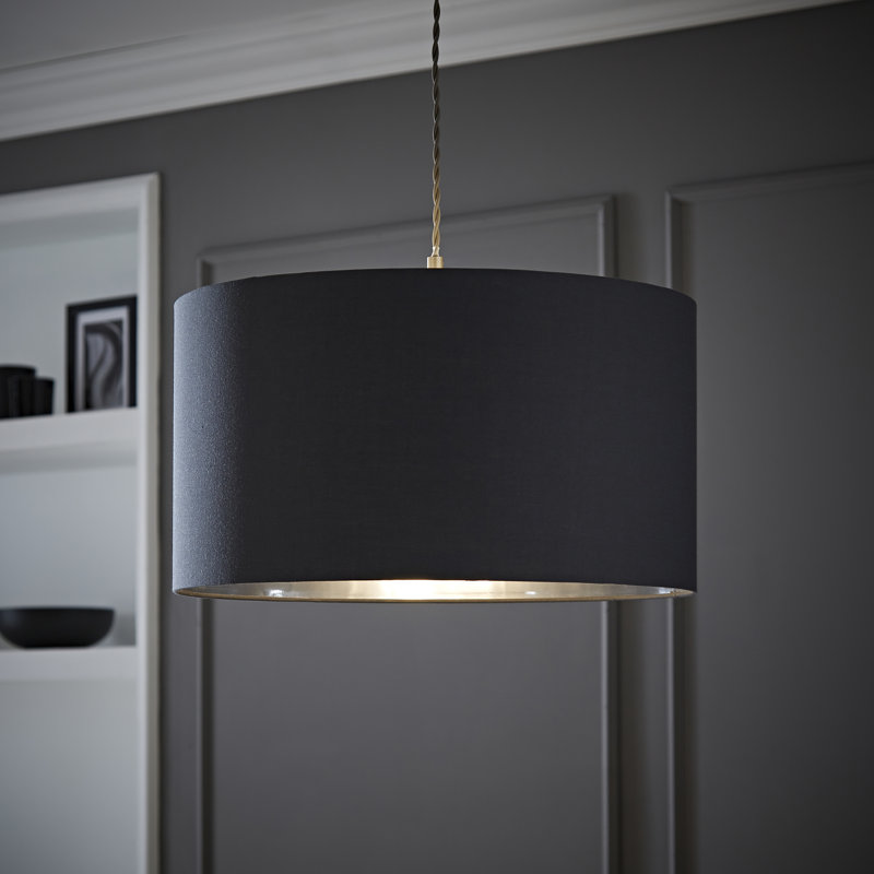 Danelis Linen Blend Drum Lamp Shade ( Slip-On ) in Grey, 25" H x 45" W x 45" D