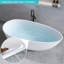 Baignoire mat 59 po à surface solide, baignoire autoportante en pierre de résine à surface solide, baignoire de trempage à surface solide blanc mat, baignoire autoportante avec trop-plein et bonde escamotable, blanc mat
