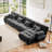 Sectional Sofa | 4-Seater Modular L-Shaped Cloud Couch for Living Room, Convertible Ottoman | Chenille | charcoal gray