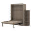 Lit escamotable rotatif avec armoire murale cachée, deux tablettes latérales à 3 niveaux, bureau convertible, supports de rangement supplémentaires-210396366