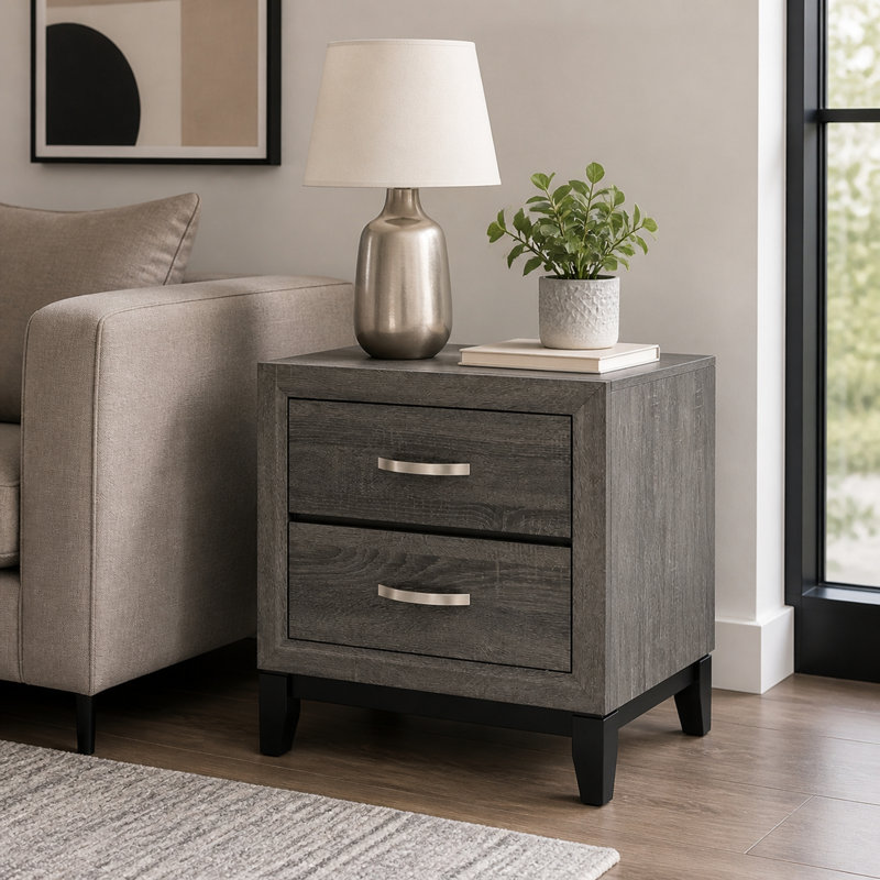 Modern Bedside Table with Storage