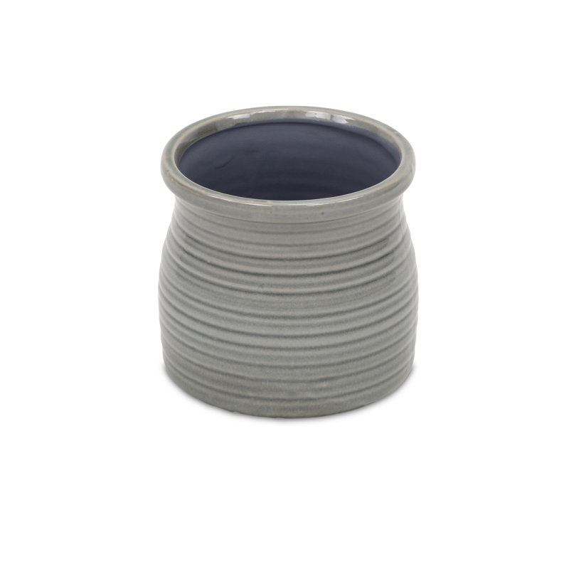 Pot à fleurs en céramique Mott, Gris, H 4,75 po x l 5 po x P 5 po