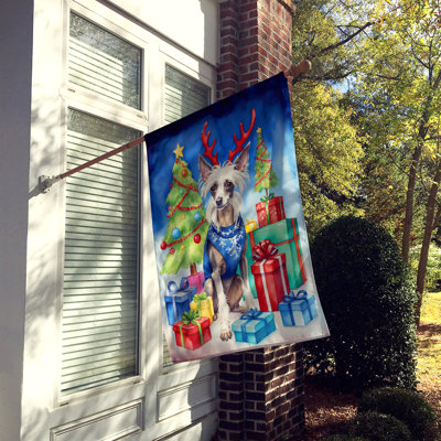 Drapeau de Noël maison de renne