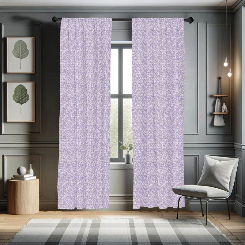 Floral Semi-Sheer Rod Pocket Curtain Panels, 28" x 63"
