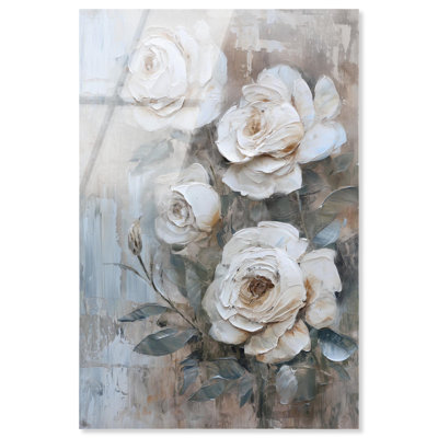 White Mirage I Acrylic Print Floral Wall Decor by Art Remedy