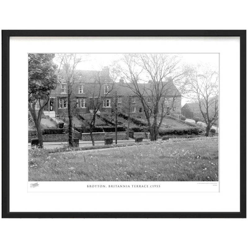 Brotton, Britannia Terrace C1955 - Single Picture Frame Print on Wood, 28cm H x 36cm W x 2.3cm D