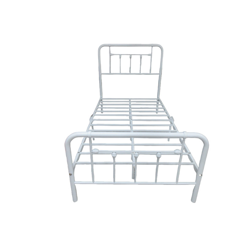 Lit plateforme en métal Nelya, Blanc, Simple