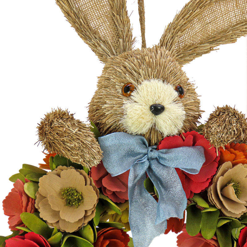 Couronne de fleurs et de lapin 20 po The Holiday Aisle®