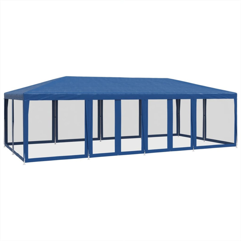 Manatuto 3m x 3m Steel Party Tent, 268cm H x 800cm W x 400cm D, Blue