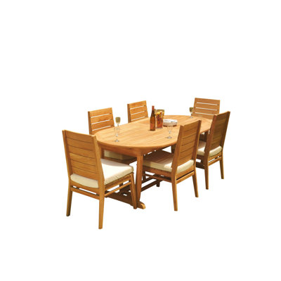 Outdoor 7 - Piece Teak Dining Set