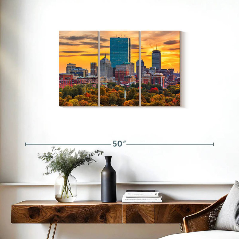Nicci Boston, coucher de soleil d'automne, H 20 po x l 33 po