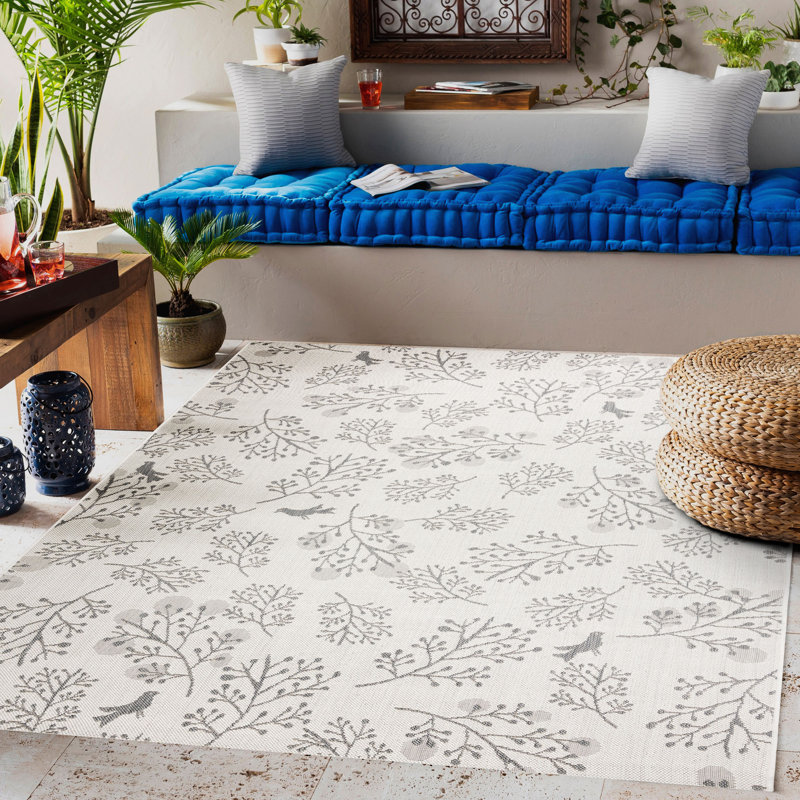 Chriz Floral Indoor / Outdoor Area Rug, Rectangle 80 x 150cm