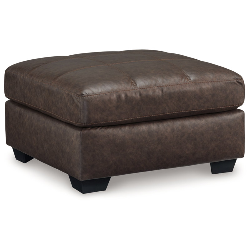 Barlin Mills Brown Faux Leather Oversized Accent Ottoman