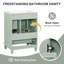 Meuble-lavabo sur pied simple 24 po avec lavabo en céramique, charnières et tiroirs à fermeture en douceur-1098865785-1098865734