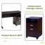 Bureau à domicile avec panneau de modestie et classeur détaché sur roulettes verrouillables avec deux tiroirs