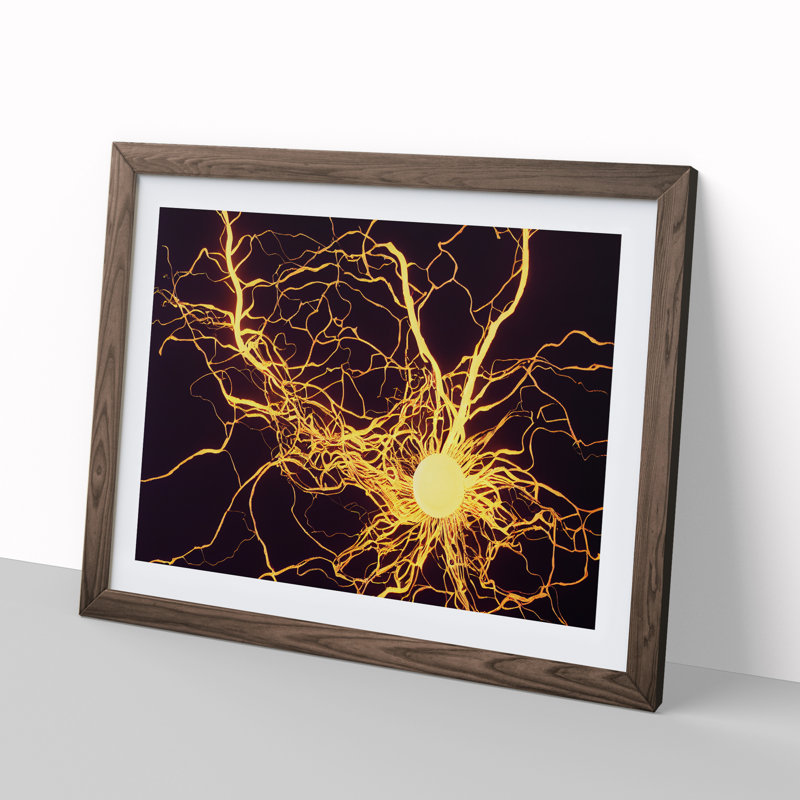 XH1022-3012X Electricity Vol.2 - Single Picture Frame Print, 46cm H x 64cm W x 2cm D, Walnut