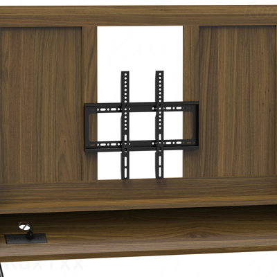 Adjustable Rolling TV Cart with Power Outlet & Storage with Projector Screen
