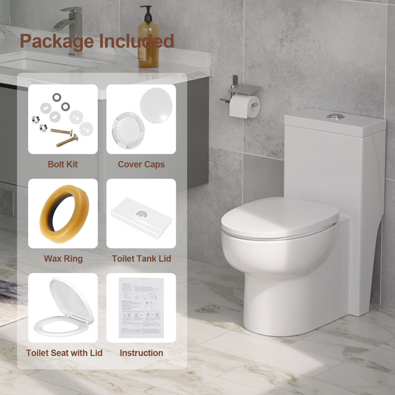 Toilette allongée une pièce à double chasse 1,1 / 1,6 GPF avec surface vitrifiée en céramique (siège à fermeture en douceur inclus)