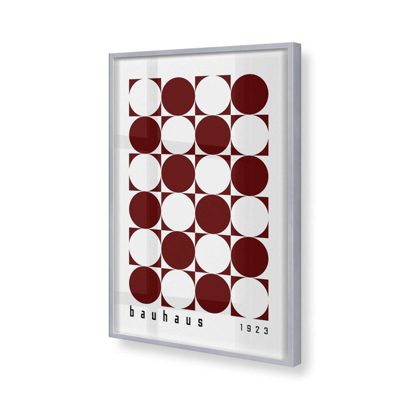 Contrast Print, Silver, 15.25" H x 12.25" W, Bauhaus Burgundy Contrast Rolled